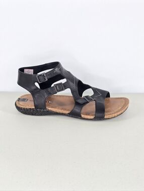Merrell Whisper Black Leather Gladiator Buckle Sandals Women's Size 8